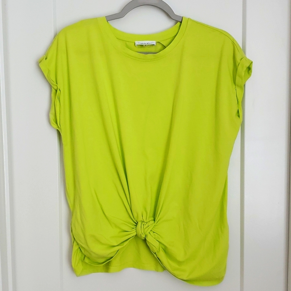 Calvin Klein Twist Front Top Neon Size Medium
